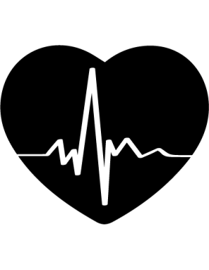 Sticker électrocardiogramme cœur