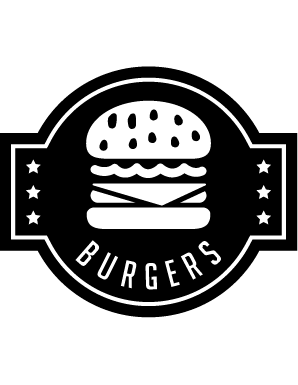 Sticker badge burgers