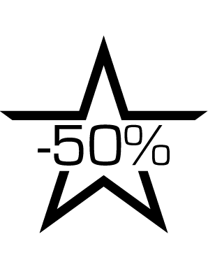 Sticker soldes étoile -50%